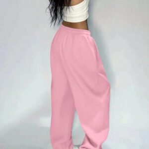 INAWLY Pantalon de survêtement décontracté ample à cordon de serrage pour femmes