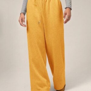 Forever 21 Nouveau pantalon de jogging décontracté et polyvalent pour l'automne/l'hiver, à taille haute élastique, épais et doublé de thermique, coupe ample et jambes larges
