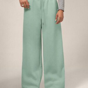 Forever 21 Nouveau pantalon de jogging décontracté et polyvalent pour l'automne/l'hiver, à taille haute élastique, épais et doublé de thermique, coupe ample et jambes larges