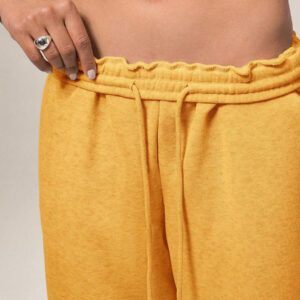 Forever 21 Nouveau pantalon de jogging décontracté et polyvalent pour l'automne/l'hiver, à taille haute élastique, épais et doublé de thermique, coupe ample et jambes larges