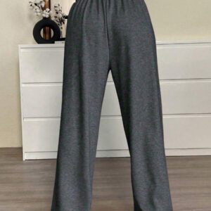 SHEIN EZwear Pantalon de yoga ample avec cordon de serrage à la taille pour femmes