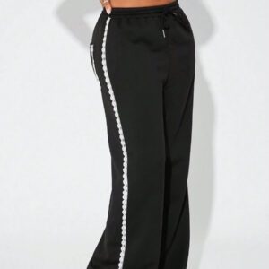 SHEIN SXY Pantalon de détente confortable pour femme, minimaliste et pour le port quotidien, bas femme, pantalons