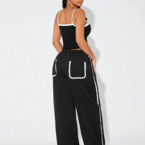 SHEIN SXY Pantalon de détente confortable pour femme, minimaliste et pour le port quotidien, bas femme, pantalons
