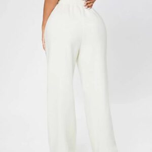 SHEIN PETITE Pantalon De Survêtement De Printemps À Poches Inclinées Et Taille À Cordon De Serrage