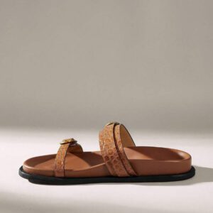 Solecia Sandales plates de plage confortables noires pour femmes