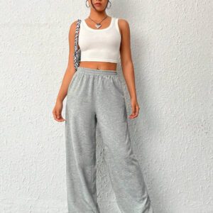 SHEIN EZwear Pantalon De Survêtement Unicolore À Poche Ample