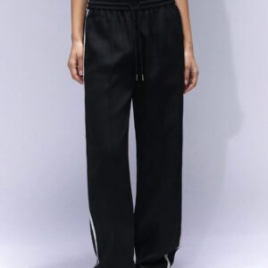 Aveloria Affinna Pantalon de survêtement pour femmes avec taille élastique à cordon de serrage, bande contrastée sur les côtés, style universitaire de printemps pour la Saint-Valentin