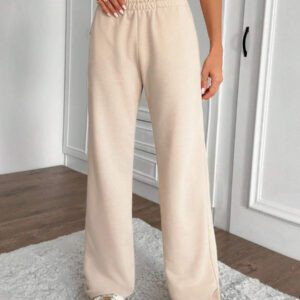 Pantalon de jogging ample à garniture de dentelle, polyvalent