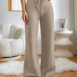 Pantalon de jogging ample à garniture de dentelle, polyvalent