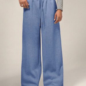 Forever 21 Nouveau pantalon de jogging décontracté et polyvalent pour l'automne/l'hiver, à taille haute élastique, épais et doublé de thermique, coupe ample et jambes larges