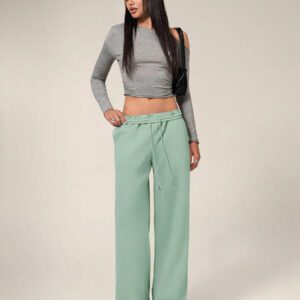 Forever 21 Nouveau pantalon de jogging décontracté et polyvalent pour l'automne/l'hiver, à taille haute élastique, épais et doublé de thermique, coupe ample et jambes larges