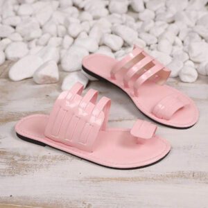 Sandales de mode sexy à talon plat élégantes, confortables et décontractées pour femmes, idéales pour la plage, les fêtes et le port quotidien, avec design à bout rond et surface miroir