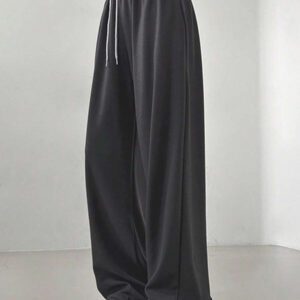 DAZY Pantalon de survêtement ample à taille coulissante et jambes larges pour femmes
