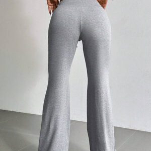 SHEIN EZwear Pantalon de survêtement évasé avec taille à cordon de serrage