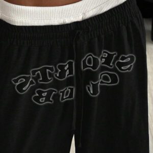 StreetHx Pantalon de survêtement ample à imprimé anglais, style décontracté streetwear pour femmes