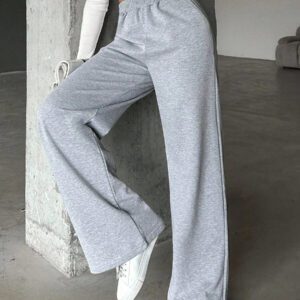 RueChic Pantalon de jogging décontracté à taille élastique et poches, vêtements de détente pour tous les jours pour femmes