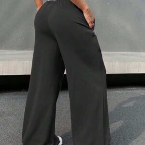 SHEIN EZwear Pantalon de jogging décontracté ample pour femmes avec cordon de serrage à la taille et poches, style blocs de couleurs