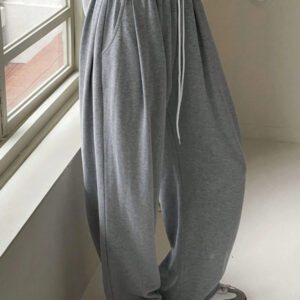 DAZY Pantalon de survêtement ample et décontracté pour femmes, style de rue, taille élastique et cordon de serrage