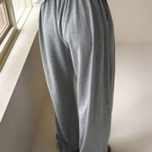 DAZY Pantalon de survêtement ample et décontracté pour femmes, style de rue, taille élastique et cordon de serrage