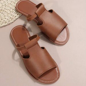 Sandales Plates Décontractées Pour Femmes, Chaussures À Glissière Noires À Bout Rond Ouvert, Antidérapantes Pour Plage Et Extérieur