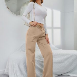 INAWLY Pantalon de survêtement unicolore à cordon à poche