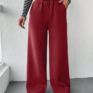 RueChic Pantalon De Survêtement À Cordon De Serrage Pour Femmes De Couleurs Unies Et Amples