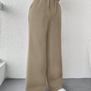 RueChic Pantalon De Survêtement À Cordon De Serrage Pour Femmes De Couleurs Unies Et Amples