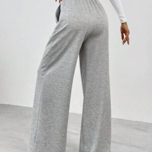 SHEIN Tall Pantalon large à taille contrastée pour femme