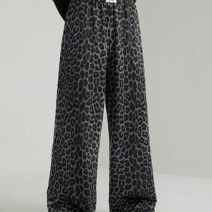 SHEIN Tall Pantalon de détente léopard décontracté pour femmes
