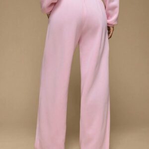 Forever 21 Nouveaux pantalons de survêtement décontractés à taille élastique ample et rose, de longueur jusqu'aux chevilles, pour l'automne/hiver