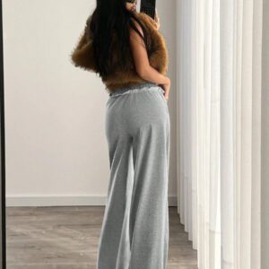 SHEIN ICON Pantalon de survêtement casual à taille élastique, poches, coupe évasée, taille basse