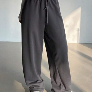 DAZY Pantalon De Survêtement À Motif De Lettres Pour Femmes, Taille Avec Cordon De Serrage Et Poignets Élastiques
