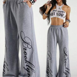StreetHx Pantalon de survêtement casual d'été pour femme streetwear avec imprimé lettre