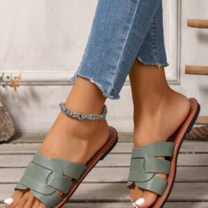 Nouvelles sandales femme de marque pour le printemps/été, style romain casual avec enfiler, pantoufles plates confortables en noir, beige, marron, gaufré, désert clé, strass, plateforme, sandales, port minimaliste intérieur/extérieur