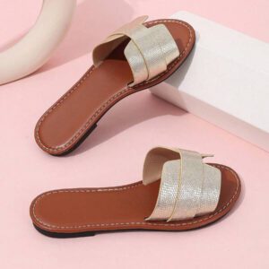 Nouvelles sandales femme de marque pour le printemps/été, style romain casual avec enfiler, pantoufles plates confortables en noir, beige, marron, gaufré, désert clé, strass, plateforme, sandales, port minimaliste intérieur/extérieur