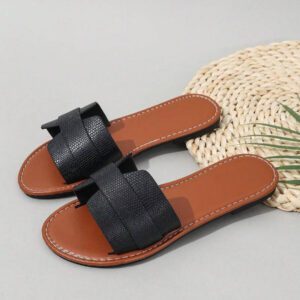 Nouvelles sandales femme de marque pour le printemps/été, style romain casual avec enfiler, pantoufles plates confortables en noir, beige, marron, gaufré, désert clé, strass, plateforme, sandales, port minimaliste intérieur/extérieur