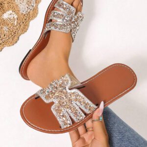 Nouvelles sandales femme de marque pour le printemps/été, style romain casual avec enfiler, pantoufles plates confortables en noir, beige, marron, gaufré, désert clé, strass, plateforme, sandales, port minimaliste intérieur/extérieur