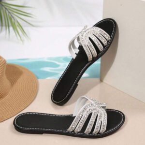 Chaussons plats décontractés pour femmes, sandales de plage pour l