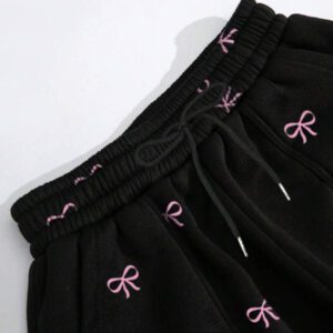 INAWLY Femmes Pantalon de jogging ample à taille ressérée par cordon avec décoration nœud