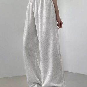 DAZY Pantalon de survêtement ample à taille coulissante et jambes larges pour femmes