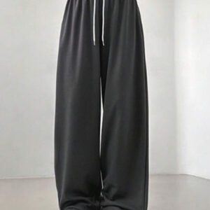 DAZY Pantalon de survêtement ample à taille coulissante et jambes larges pour femmes