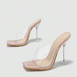 Sandales mules à talons hauts sexy, transparentes et respirantes pour femmes, idéales pour l'été