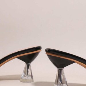 Chaussons À Talons Hauts En Cristal Transparent Décoré De Fourrure Et D'un Design À Bout Ouvert, Nouveaux Arrivages D'été, À La Fois À La Mode Et Polyvalent