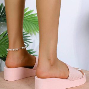 RALSWNAY Sandales de plage légères et de mode pour femmes avec plateforme compensée et texture tressée en jute, pour un confort optimal