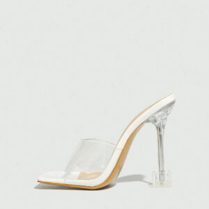 Mules Femme Transparent À Bout Ouvert Pour L'été Et Ressort , Respirant Et Confortable