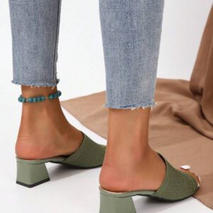 Sandales à talons hauts en tricot confortables, casual pour le port quotidien en été