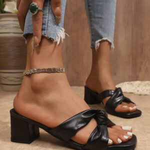 Nouveaux sandales d'été pour femmes, talons épais, style croisé, Glissant, talons hauts, sandales de mode casual