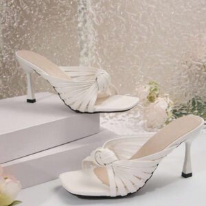 Nouvelles sandales à talons hauts à brides tressées de style vintage français, à bout ouvert et hollowes
