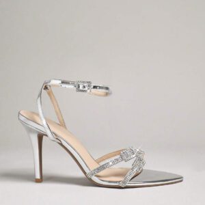 SHUZIA Sandales à talons stilettos confortables avec strass et bride à la cheville pour femmes