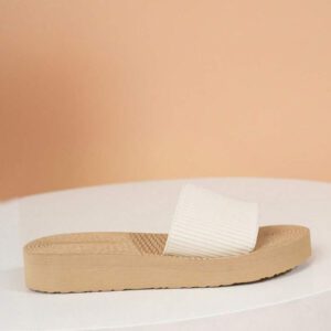 Sandales compensées pour femmes, sandales à talon bas, sandales décontractées beiges à bout ouvert, convenant pour l'extérieur, la plage, les voyages, le port quotidien, la Saint-Valentin